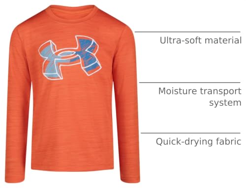 Image of Under Armour Boys' Long Sleeve Logo Graphic T-Shirt, Lightweight & Breathable, Relaxed Fit