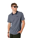 für Reise und Freizeit Jack Wolfskin Herren Pique Men Luftiges Polo Shirt, Night Blue, XXL