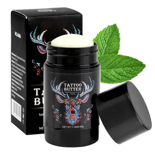 Tattoo Balm, Spiral Tattoo Aftercare Butter Balm Enhancing Moisturizer Color Brightener Natural Ingredients Healing Cream for Old and New Tattoo 40g