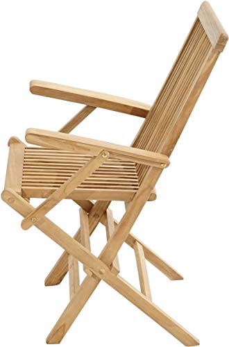 Plob Plob Milford Klappstuhl mit Armlehnen, Natur, 55 x 60 x 90 cm