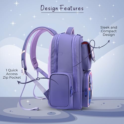 Image of Gear Starry Unicorn 16 inch /25L Medium Water Resistant School Bag | Casual Backpack | Daypack | Travel Backpack | Kids Bag for Boys /Girls (Purple - Purple)