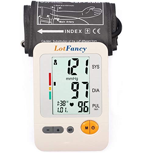 LotFancy Blood Pressure Monitor Upper Arm, Accurate Automatic Digital BP Machine with Medium Cuff (8.6-14), 120 Reading Memory, 4 Users, Upper Arm Cuff, for Irregular Heart Detection LotFancy Blood Pressure Monitor Upper Arm, Accurate Automatic Digital BP Machine with Medium Cuff (8.6"-14"), 120 Reading Memory, 4 Users, Upper Arm Cuff, for Irregular Heart Detection