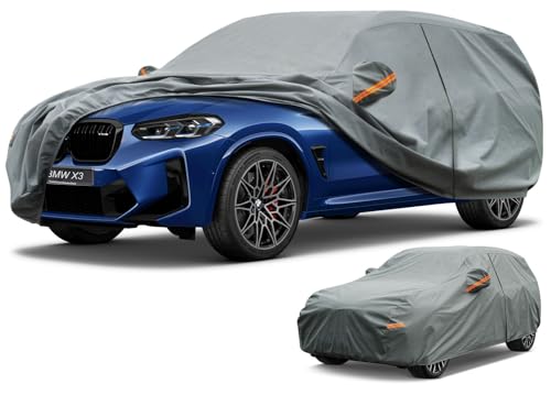 Image of Kayme Heavy Duty SUV Car Cover Custom Fit BMW X3 (2010-2025) Waterproof All Weather for Automobiles, Full Exterior Covers Sun Rain UV Protection.