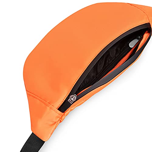 Image of Waist Pack Travel Handy Hiking Zip Pouch Document Money Phone Belt Sport Bag Bum Bag for Men and Women Nylon (Bright Orange)