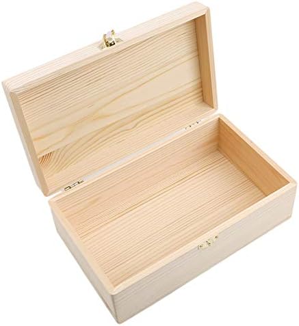 Ivyday Wooden Treasure Chest with Lid and Metal Clasp Paint Your Own Wooden Chests Box