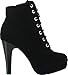 Top Moda Polish Military Lace Up Platform Chunky High Heel Ankle Booties,Black_Polish-47,10