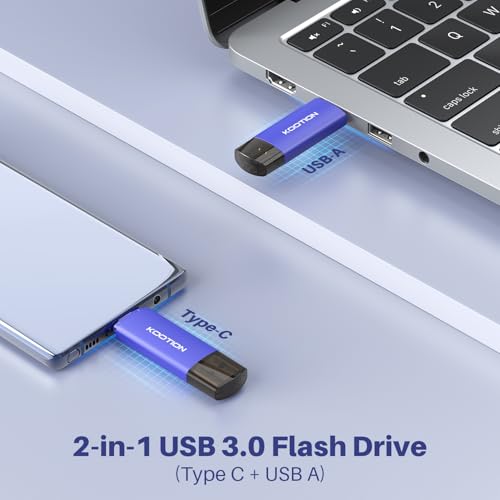 Image of KOOTION 128GB USB C Flash Drive 2-in-1 Type-C Pen Drive USB-A & USB-C 3.0 Dual Drive OTG, Thumb Drive Memory Stick for Android Smartphone /Tablet /PC