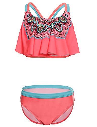 Girls Two Piece Swimsuit Flowy Bikini