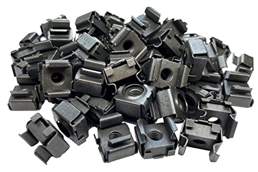 Image of Rpi shop - M6 Cage Nuts, M6 Mounting Cage Nuts for Server Shelves Rack & Cabinet, Black Finish, Pack of 30Pcs