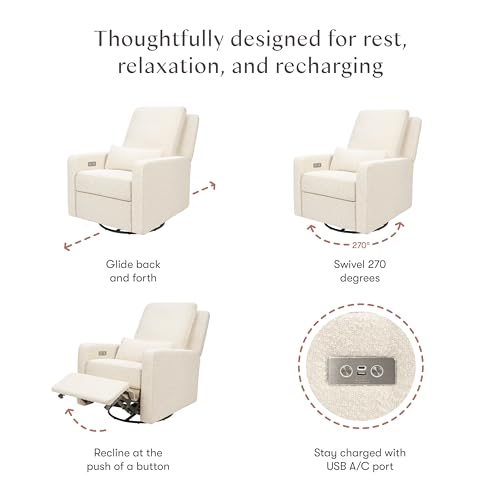 Image of Babyletto Sigi Power Recliner, Performance Ivory Boucle