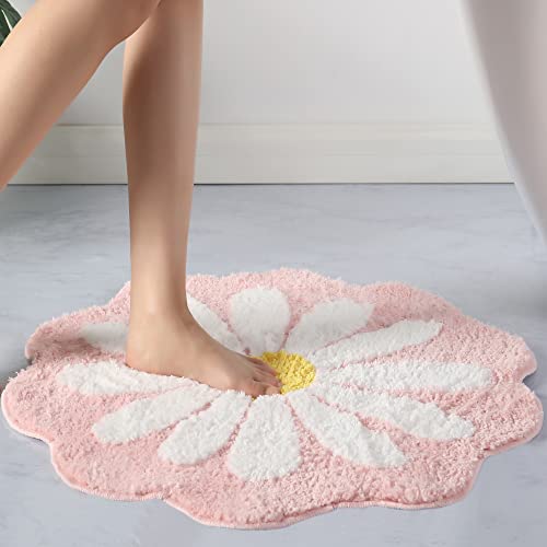 Cute Bath Mat,Pink Flower Rug,Water Absorption Non Slip Mat,Soft Machine Wash Rug Mat for Bedroom Kitchen Bathroom Toilet Floors 25.6 x 25.6 Inches (Pink) Cute Bath Mat,Pink Flower Rug,Water Absorption Non Slip Mat,Soft Machine Wash Rug Mat for Bedroom Kitchen Bathroom Toilet Floors 25.6 x 25.6 Inches (Pink)