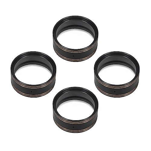 4Pcs TRX4 Brass Wheel Weights Internal 1.9 Beadlock Rings of Bead Lock Wheels for 1/10 RC Crawler Redcat TRX6 Capra VS4-10 TF2 Element Enduro CC01 Axial SCX10 Upgrades (Gilded Black)