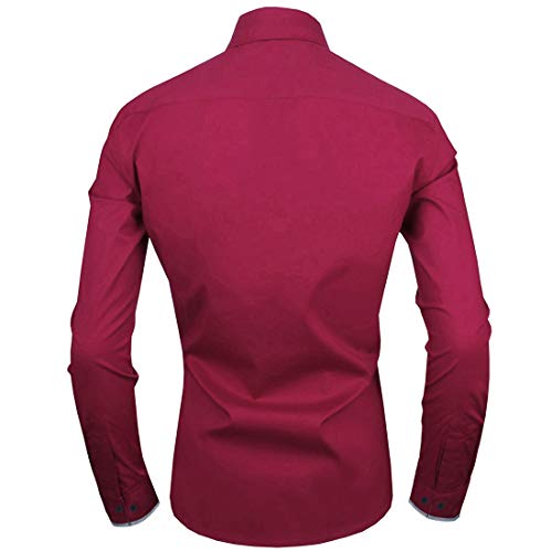 Image of Zombom Men's Solid Cotton Blend Regular Fit Full Sleeve Collared Neck Casual Shirt for Men