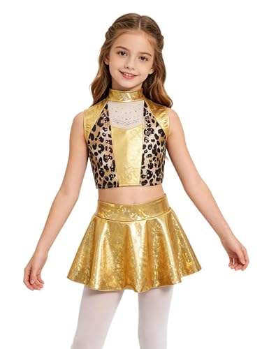 Ensemble danse hip hop filles avec tops scintillants et jupes
