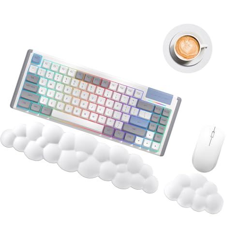 Ya en mundofriki.es: ANOMM Reposamuñecas para teclado de nube, bonito reposamuñecas para teclado con reposamanos y posavasos, piel sintética suave, soporte ergonómico para teclado para soporte de muñeca y reposabrazos