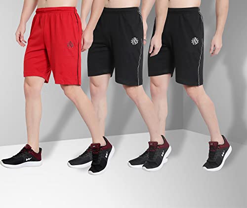 Image of DIA A DIA Men's Cotton Shorts with Zipper Pockets - Elastic Waist with Drawstring, Comfortable Casual & Gym Shorts for Men, Sizes M to 5XL (28-46 Inch Waist), Plus Sizes