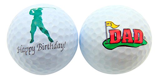 Balle de golf Happy Birthday Dad - Lot de 2 pour fêter l'anniversaire sur le green