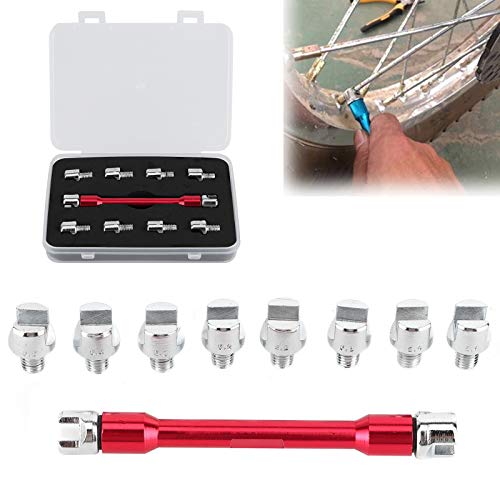 Motorrad Speichenschlüssel Set, 5, 0 6, 8 Länge 93 Mm/3, 7 Zoll Geländewagen Radspeichenschlüssel CNC Schlüssel Set, Leicht zu Transportieren und Aufzubewahren, Zum Einstellen Der Reifenlinien(Rot)