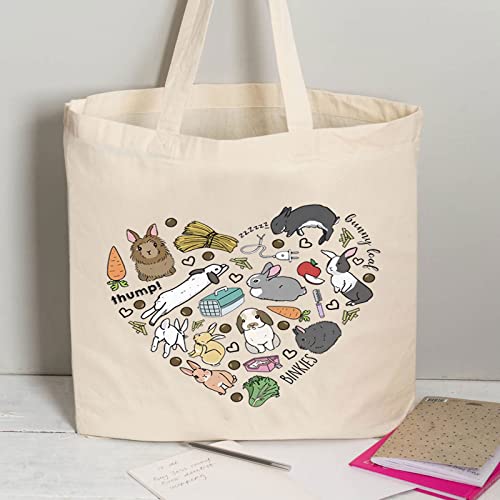 BLUPARK Bolsa Tote de Lona con Diseño de Conejo miniatura 2