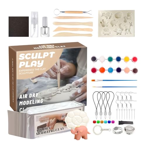 Pasta moldeable para adultos, segura suave pasta de modelar de secado al aire con 12 colores para pintar, accesorios para cerámica, cumpleaños, fiestas, casa, niñas, adultos, Navidad, Pascua interior