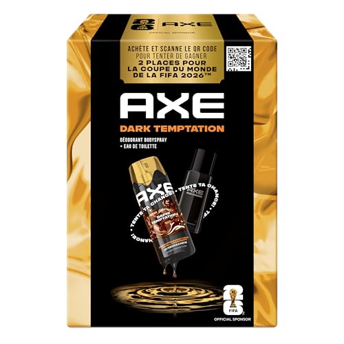 Axe Coffret Homme - Dark Temptation - 1x Déodorant 200ml & 1x Eau de Toilette 100ml