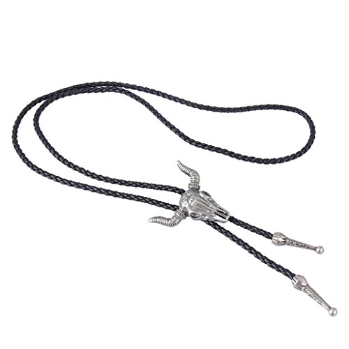 Image of Jeilwiy Bolo Tie for Men Western Cowboy Tie Necklace Gold Bolo Tie Leather Necktie Halloween Tie Accessories for Women