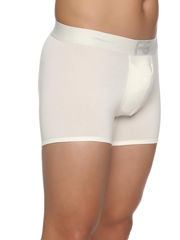Image of ESSA Men's Ultra Soft Modal Fabric Trunk - Moisture Absorption with 4-Way Stretch | Breathable Contour Pouch | Microfiber Waistband with Spandex | Pack of 5(Brown, White, Black, Grey, Peach) - 90CM