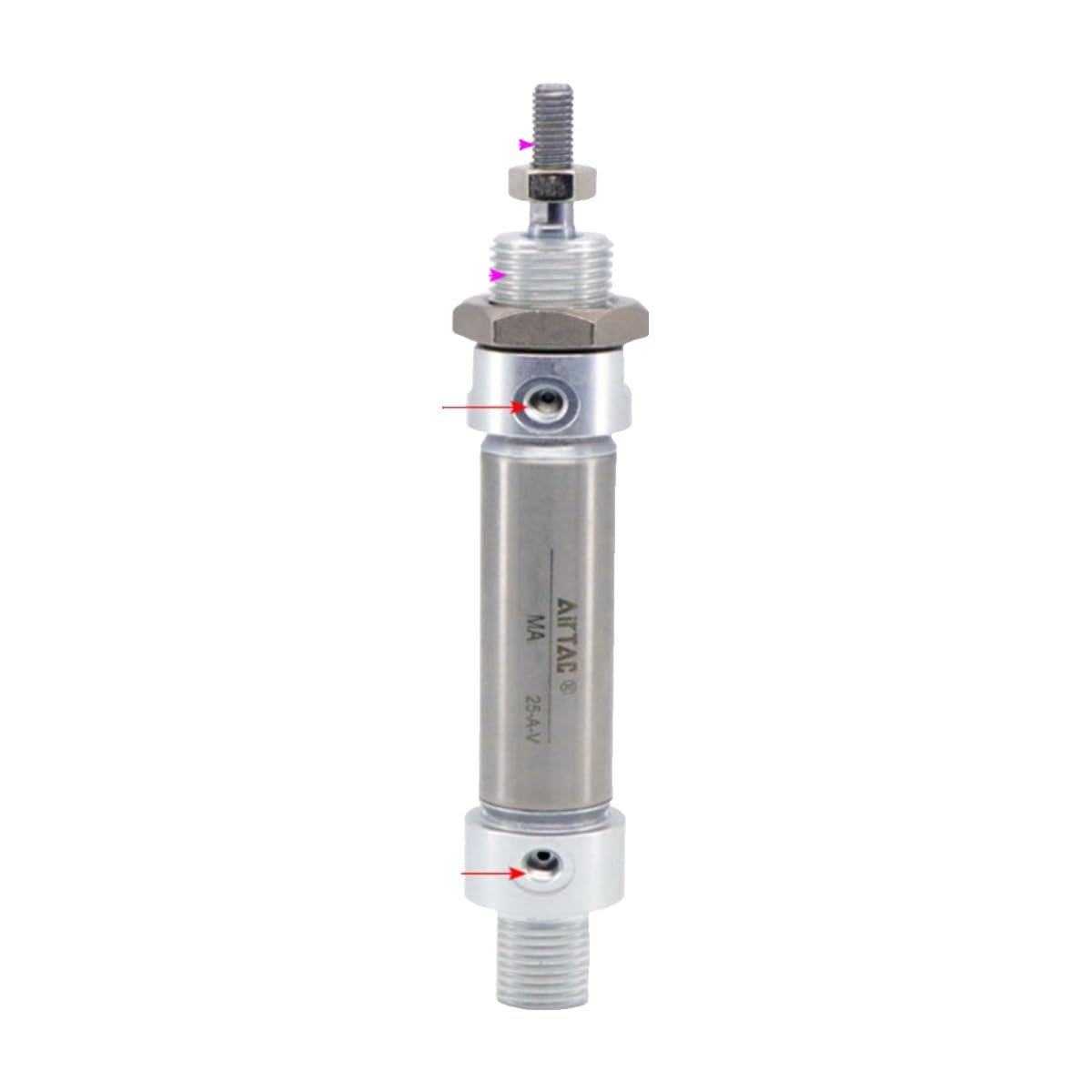 Mini cylindre MA16 de précision avec amortissement pneumatique réglable