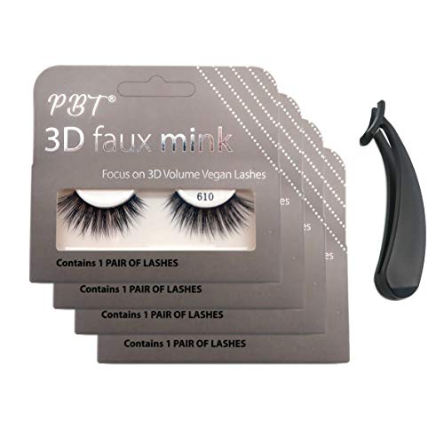 PBTLash Korean silk 3D faux mink eyelashes-610 (4 pack)