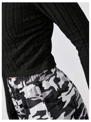 Image of Floerns Girl's Long Sleeve Tee Shirt with Camo Print Pants Set 2 Piece Outfit
