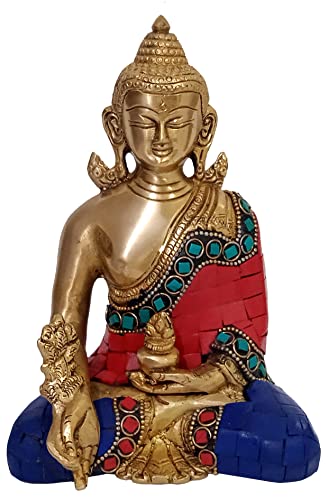 Bouddha en laiton contre le stress au bureau et espace de travail