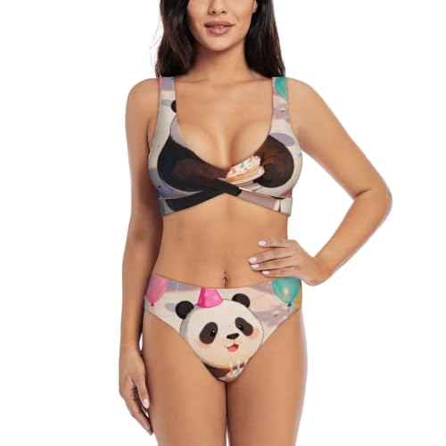 Bikini triangle panda idéal pour vos vacances à la plage et journées piscine