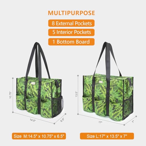 Image of TOPDesign Utility Water Resistant Tote Bag with 13 Pockets, Top Zipper Closure & Thick Bottom Support, for Working Women