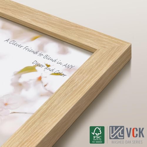 Image of VCK 24x36 Poster Frames 3 Pack, Oak Wood Picture Frame, Wall Display