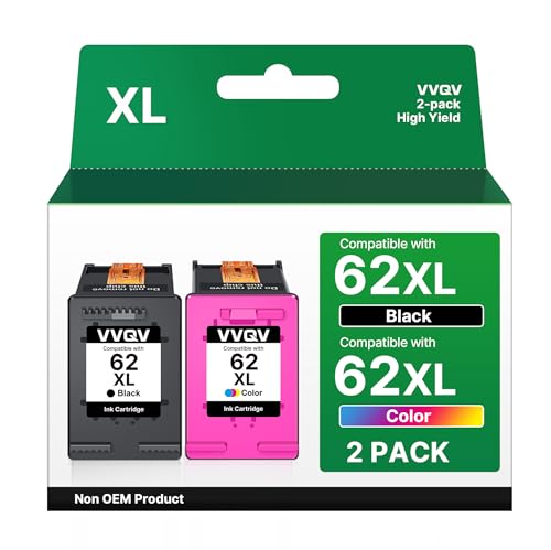 62 Druckerpatronen 62XL Schwarz und Farbe für HP 62 XL Schwarz Druckerpatronen 62 Farbe für HP OfficeJet 5740 5742 250 Patronen Envy 7640 5540 5640 5646 5548 5544 5643(2er-Pack) 62 Druckerpatronen 62XL Schwarz und Farbe für HP 62 XL Schwarz Druckerpatronen 62 Farbe für HP OfficeJet 5740 5742 250 Patronen Envy 7640 5540 5640 5646 5548 5544 5643(2er-Pack)
