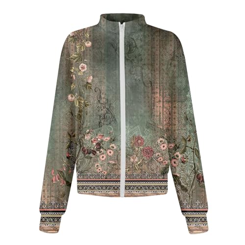 Scrub Jackets for Woman Zip Up Long Sleeve Tops Print Plus Size Womens Scrubs for Women Nursing Shirts with Pockets