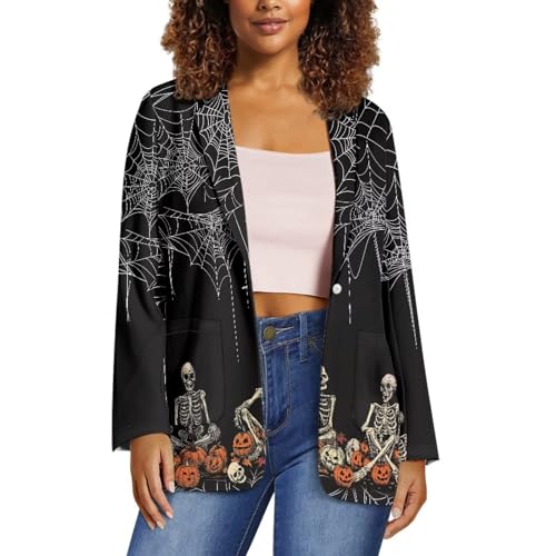 Women Blazer Jackets Boyfriend Open Front Lapel Collar Business Work Office Suit Jackets Long Sleeve Suit Coat3