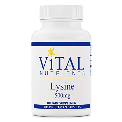 Vital Nutrients - Lysine - Supports Immune Function and Normal Arginine Levels - Supports Calcium Absorption - 100 Vegetarian Capsules per Bottle - 500 mg