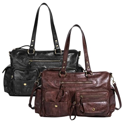 Sac à bandoulière en cuir PU Y2k style années 90 à poches multiples rétro