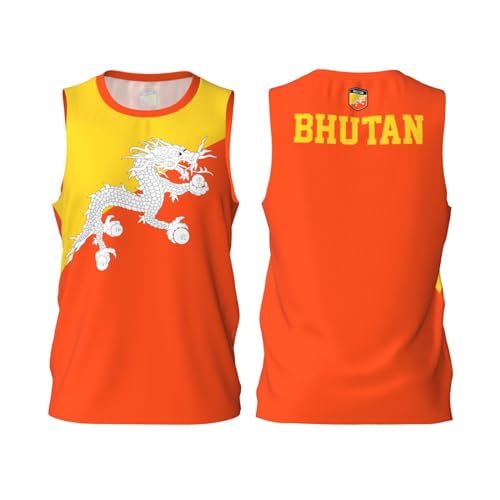 DABOYOZHZH Bhutan Flag Bhutanese Country Basketball Jersey Sports Jerseys for Men Running Fitness Training Sleeveless T Shirt