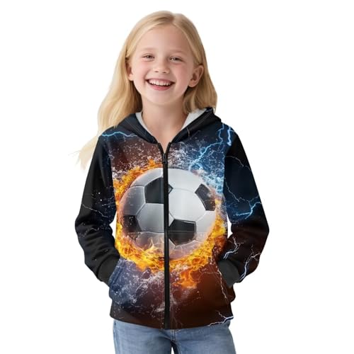 Girl's Zip Up Hoodies Long Sleeve Pullover Sweatshirts Hooded for Unisex Kids with Pockets