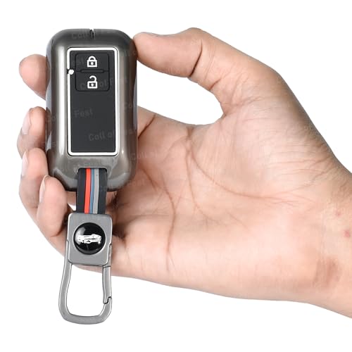 Image of Coll of Fest Metal Silicon Key Cover Compatible with Maruti Suzuki & Toyota, Baleno, Swift, Dzire, Brezza, Fronx, Grand Vitara, XL6, Ertiga Celerio, Ignis, Glanza, Hyryder Rumion 2 Button