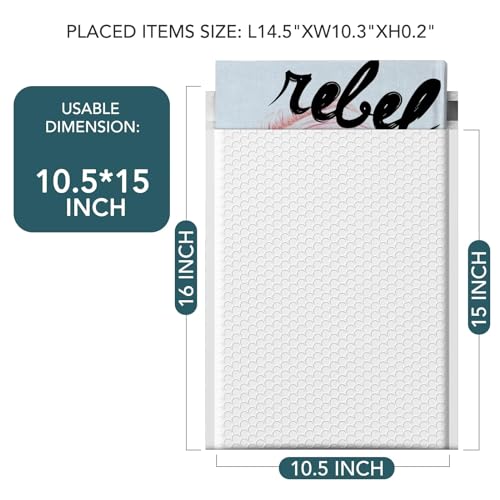 Image of Metronic Large Bubble Mailers 10.5x16 inch 250 Pack Self Seal White Padded Envelopes Strong Adhesion Mailing Envelopes Bubble Padded for Small Business Shipping Books Clothes Gifts
