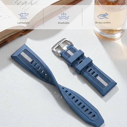 Image of XMUXI 22mm Quick Release Strap Compatible with Huawei Watch GT 7 GT6 5 4 3 46mm Nylon with Silicone Straps for GT6 Pro GT5 Pro 46mm,Vivoactive 4,Bip 6,Venu 4 45mm Replacement Band