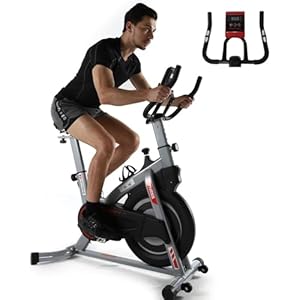 Heimtrainer Fahrrad Indoor Fitnessbike Hometrainer Fahrrad, Indoor Bike mit Herzfrequenzmonitor&LCD Monitor, Exercise Bike, Ergometer Fahrrad Verstellbarer Lenkrad, Fitnessbike für Zuhause