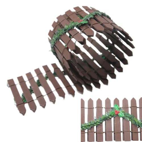 Miniatur Zaun Basteln, Mini Weihnachtsbaum Zaun Braun, 90 x 10 cm...