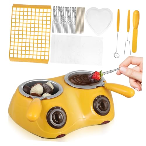 Olla eléctrica para fundir chocolate 110V color amarillo miniatura 1