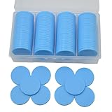 StarMall 100 Pieces Plastic Learning Countes Disks Bingo Chip Counting Discs Markers Tokens with Storage Case for Math Learning, Counting, Poker Chips Game, Bingo Chips Game (Light Blue)