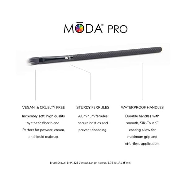 Moda-Royal-Langnickel-BMX-GE6-Make-up-Pinsel-Set-mit-Tasche-inkl-Concealer-Glam-Topper-Wisp-Spitzer-Liner-abgewinkelter-Liner-Schwarz-6-teilig Moda Royal & Langnickel BMX-GE6 Make-up-Pinsel-Set mit Tasche, inkl. Concealer, Glam Topper, Wisp, Spitzer Liner…