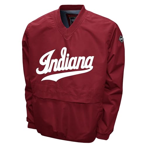 2Bhip NCAA Indiana Hoosiers Adult Lightweight V-Neck Windbreaker Wind Shirt Pullover Jacket For Men